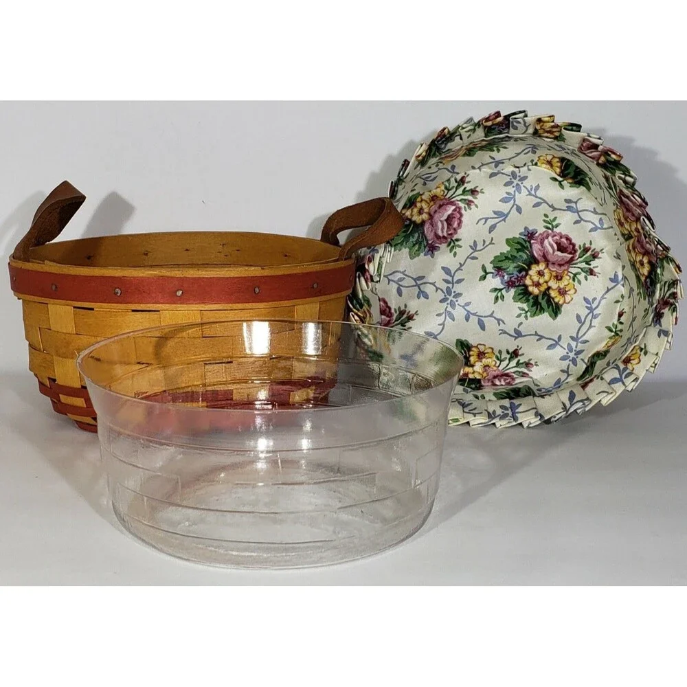 *SIGNED* Longaberger 1995 MOTHERS DAY BASKET OF LOVE #18805 COMBO: Liner, Prtctr
